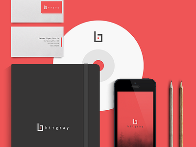 Bitgray Concept Logo branding logo pixel red vector