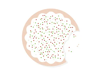 Inbox Treat bite christmas clean flat holiday illustration sprinkles sugar cookie vector