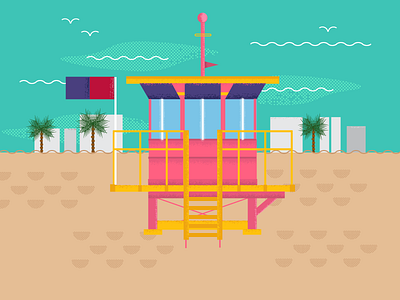 Lifeguard tower illustration