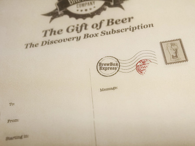Brew Box Gift Receipt beer box branding brew craft beer layout oldschool print sepia vector vintage