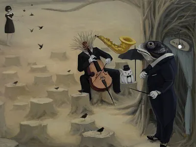 The forest concert art illustration