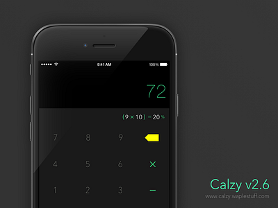 Calzy 2.6 | Black app calculator clean ios ios8 iphone simple ui ux
