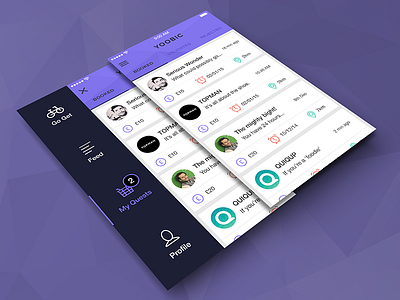 Quests flat design flat polygon follow ios missions polygon quests rewards ui ux yoobic