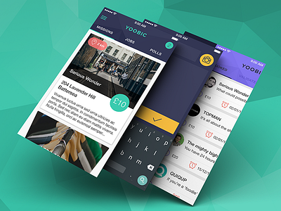 Yoobic flat design flat polygon follow ios missions polygon quests rewards ui ux yoobic