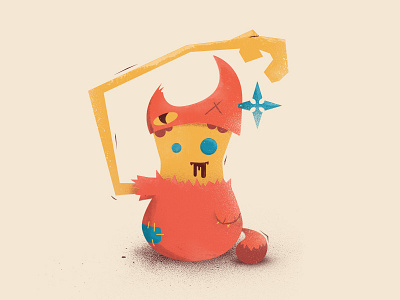 Broken Cat cat character illustration monster ninja star