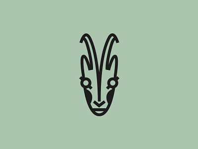 Chamois Goat animal brand branding face goat icon identity logo