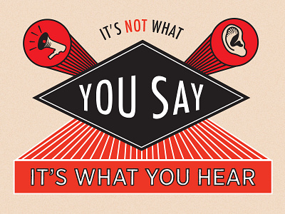 Hear Say dimension geometric hear red retro say typography