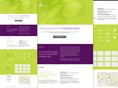 Inpressionante green one page purple site website white