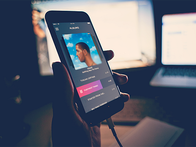 iOS music player album app ios iphone music player ui