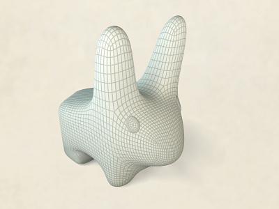 Vinyl Bunny WIP bunny cheetah3d rabbit subdivision modeling wireframe