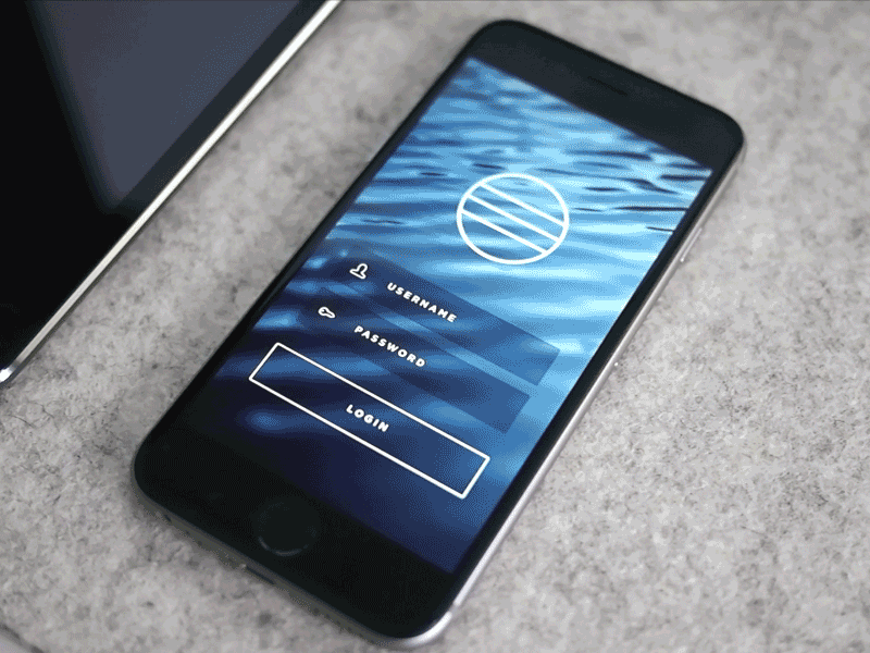 Login Screen app blue clean flat gif ios iphone login minimal mobile ui video