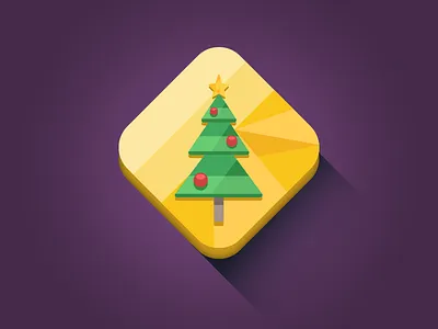 Christmas Tree Icon christmas diamond flat icon longshadow minimal tree vector xmas