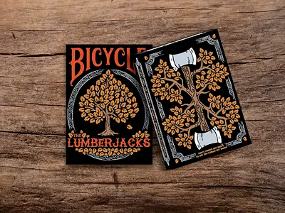 Lumberjack Tuck Box bicycle box illustration lumberjack playing cards