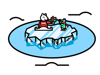 Happy Holidays 2014 2014 berg card happy holidays ice illustrator penguin polar bear