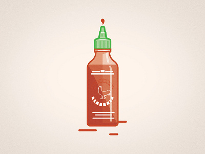 Sreeeeracha food hipster hot sauce illustration sriracha