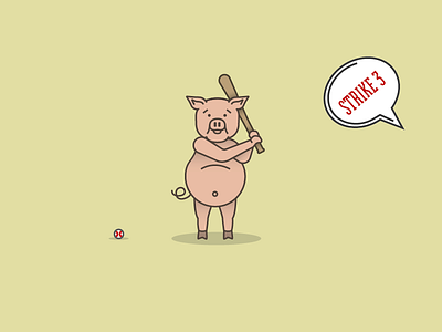 Pig out this christmas... 3 baseball bat christmas illustration out pig pun strike