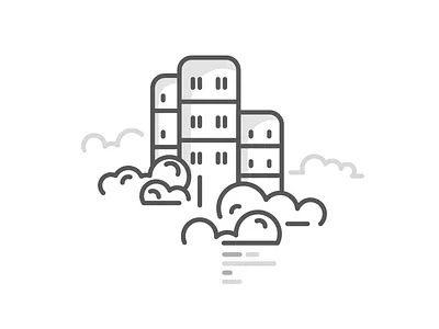 Sky City building cloud line liny sky