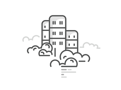 Sky City building cloud line liny sky