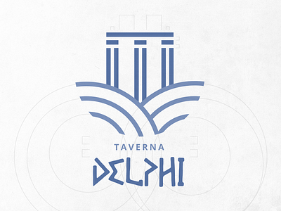 Taverna Delphi Logo blue brand branding delphi food greece greek logo logodesign restaurant