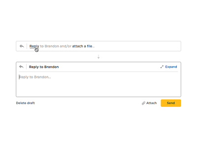 Reply UI design experience design field inbox interaction interface messaging minimal reply simple ui ux