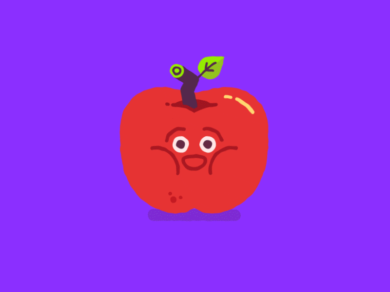 Apple Excitement animated animation apple fruit gif happy loop smile split