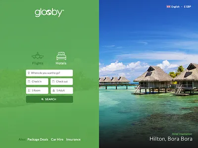Glooby - Home Page flights form glooby hotel search startup travel