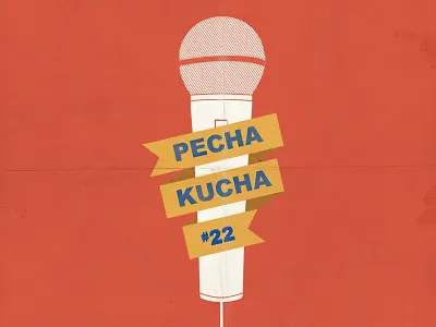 Pecha Kucha banner microphone pecha kucha pechkucha retro texture