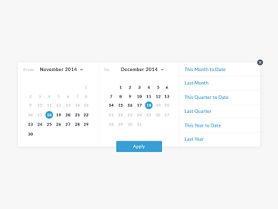 Date Range date picker range selector ui ux