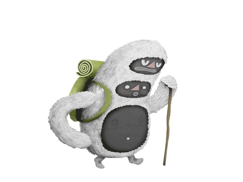 Mastery is not a destination, its a journey. backpack character exercise hike jog journey mastery monster motion run walk