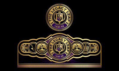 Logo and Cigar Band Design for The Legacy Leaf Cigar branding cigar band cigar band designs cigar label cigar logo cigar logo design cigardesign design graphic design illustration illustrator logo typography vector