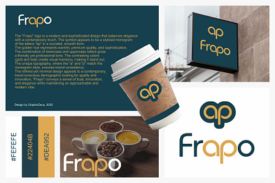 Frapo Logo advertising branding cafe coffee cup design graphic design illustration inspire logo logoface logotype restaurant typography vector