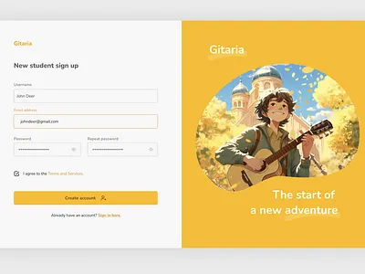 Guitar course website designs (illustrations are AI placeholder) ui uiux ux web design