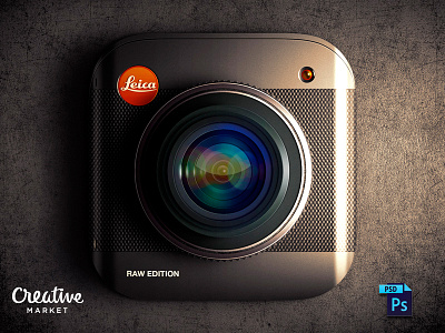 Leica Raw Edition iOS icon app camera icon ios ios7 leica lens moscow russia texture ui