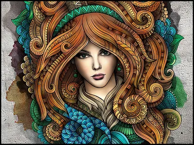 "CAPRICORNUS" art astrology capricornus doodles girl graphics horoscope illustration ornament series woman zodiac