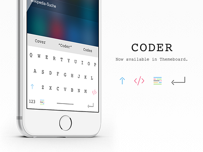 CODER WHITE Theme code css custom html icon ios ipad iphone iphone 6 iphone 6 plus keyboard themeboard