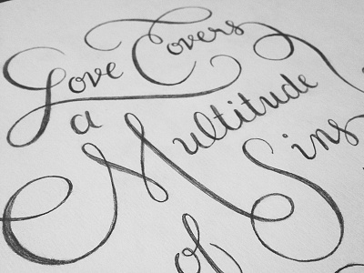 Love Covers hand lettering script sketch typography