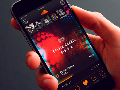 Soundcloud App for iOS app application design cool design dark interface flat design ios iphone 6 soundcloud ui design uiux user interface ux design