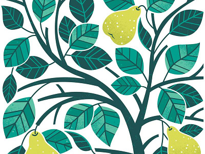 pear tree leaves pattern repeat