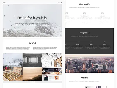 SCRN II clean layout minimalist portfolio psd services template themenom website