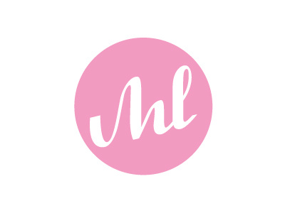 Logo cercle logo logotype ml personal personnel pink rond rose round script