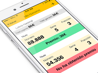 Lottery App ana rebeca perez android app check clean flat ios lottery mobile screen simple user