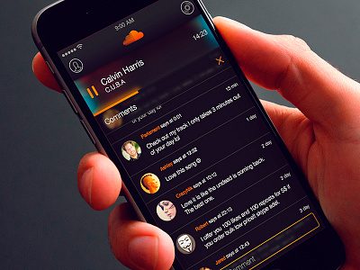 SoundCloud App — Comments Screen app design comments cool design ios iphone 6 music music player screen sound soundcloud ui user interface