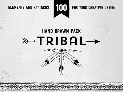 Hand drawn tribal design vector pack aztec badges bundle elements ethnic hand drawn kit logo pack sketched tribal vector