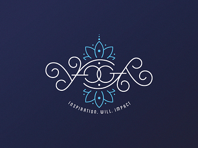 YOGA Ambigram ambigram blue flower inspiration line single weight type typography white y yoga