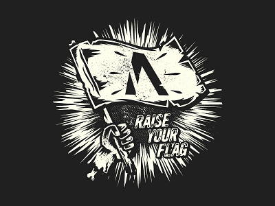 Raise Your Flag action apparel fight flag shirt skull vector