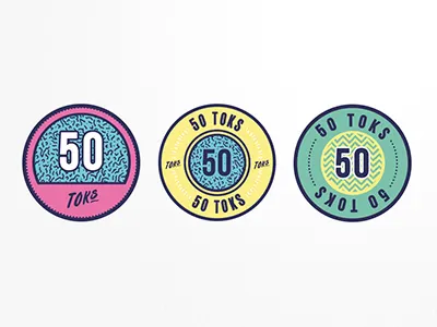 Toks Tokens bold branding coin currency money token