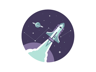 Rocketship constellation geometric geometry icon planet rocket saturn ship space star stars vector