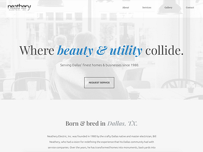 Neathery Electric Concept Website Design branding dallas electric electrician texas ui ux web website