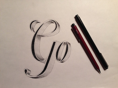 Go calligraphy handlettering lettering pencil typography