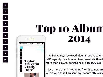 Top 10 Albums of 2014 Website css css3 jquery mobile web ui design web design